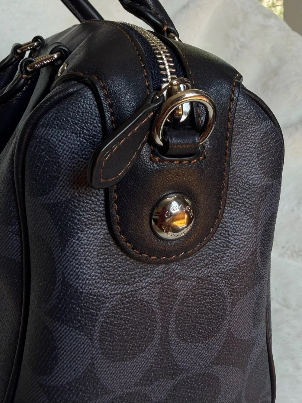 Coach Navy Blue Mini Bennett Satchel Handbag